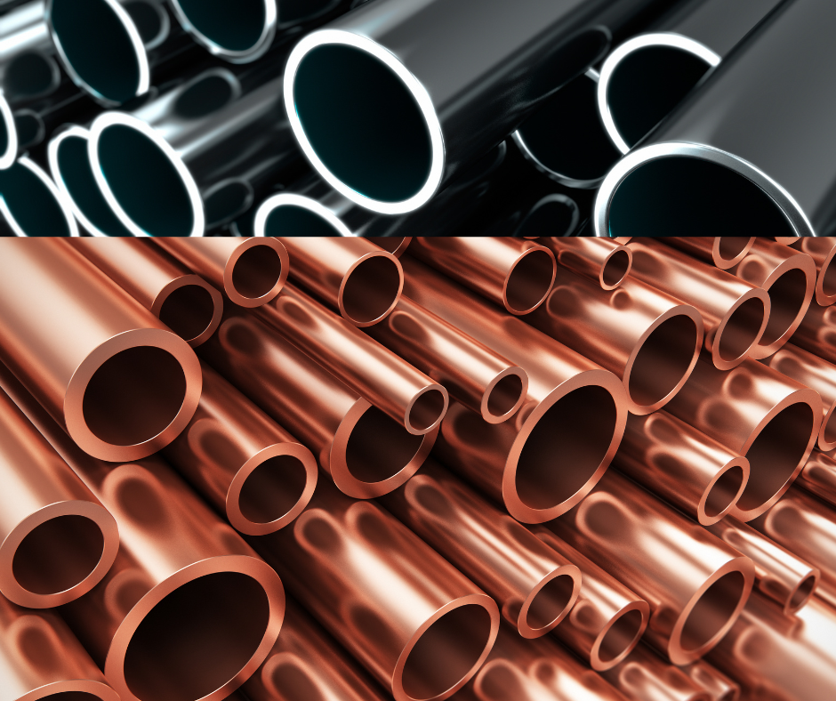 copper and lead pipes