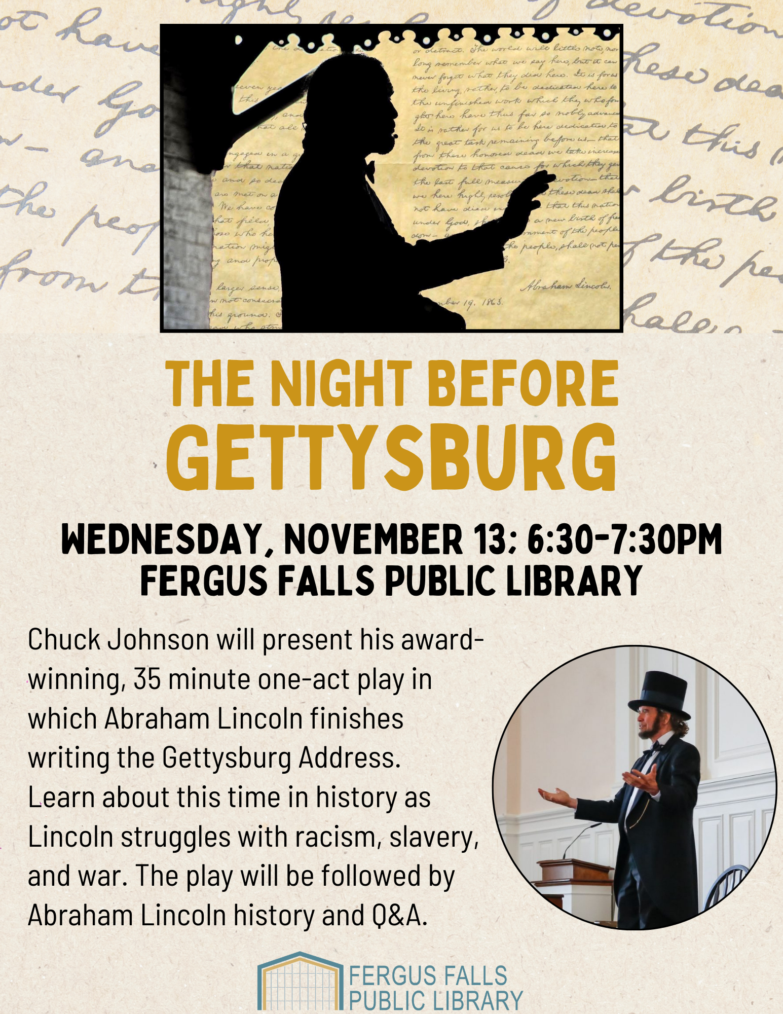 The Night Before Gettysburg flyer