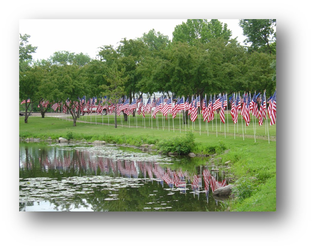 Veterans Park with Flags