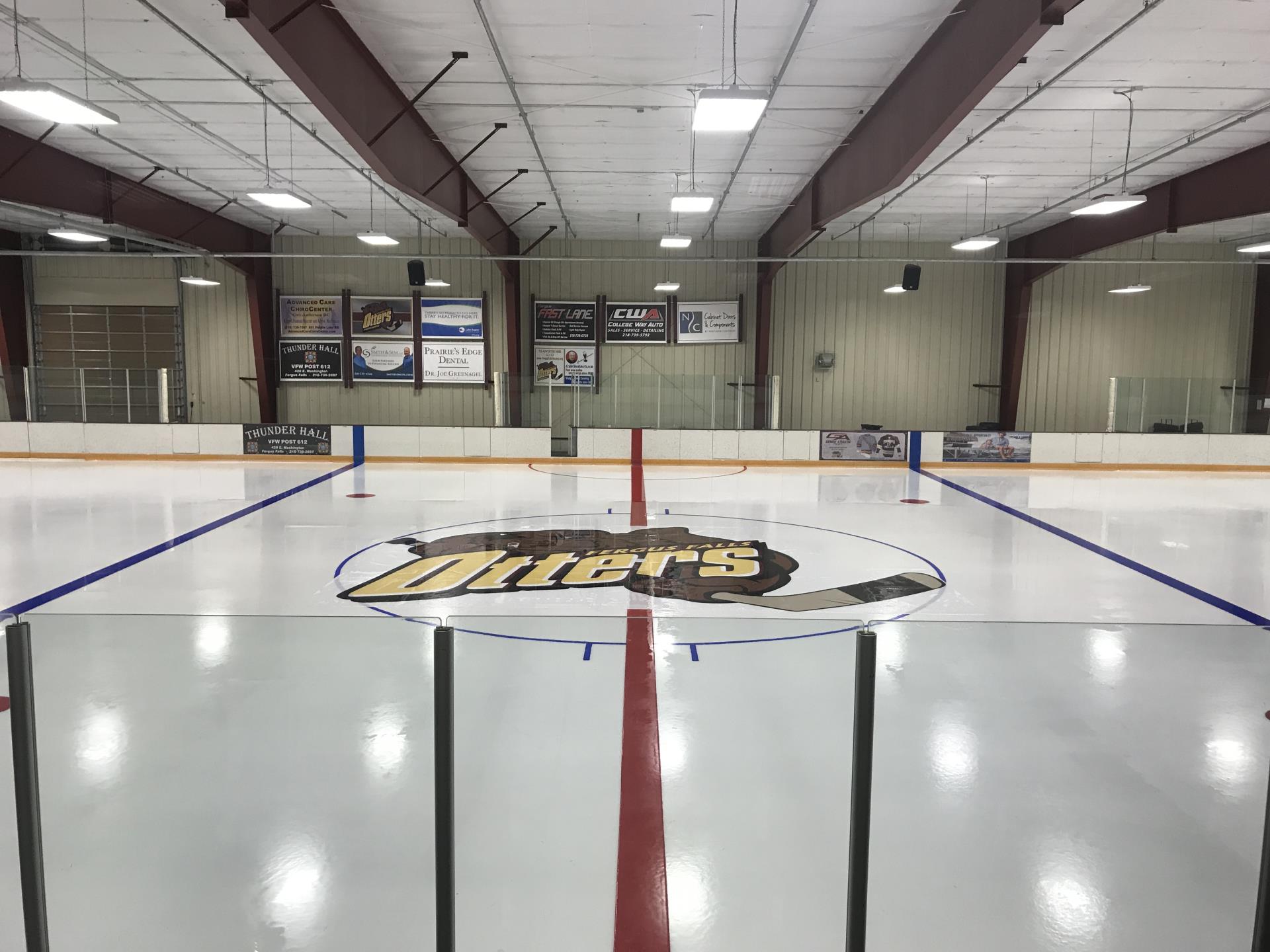 Ice in a hockey arena