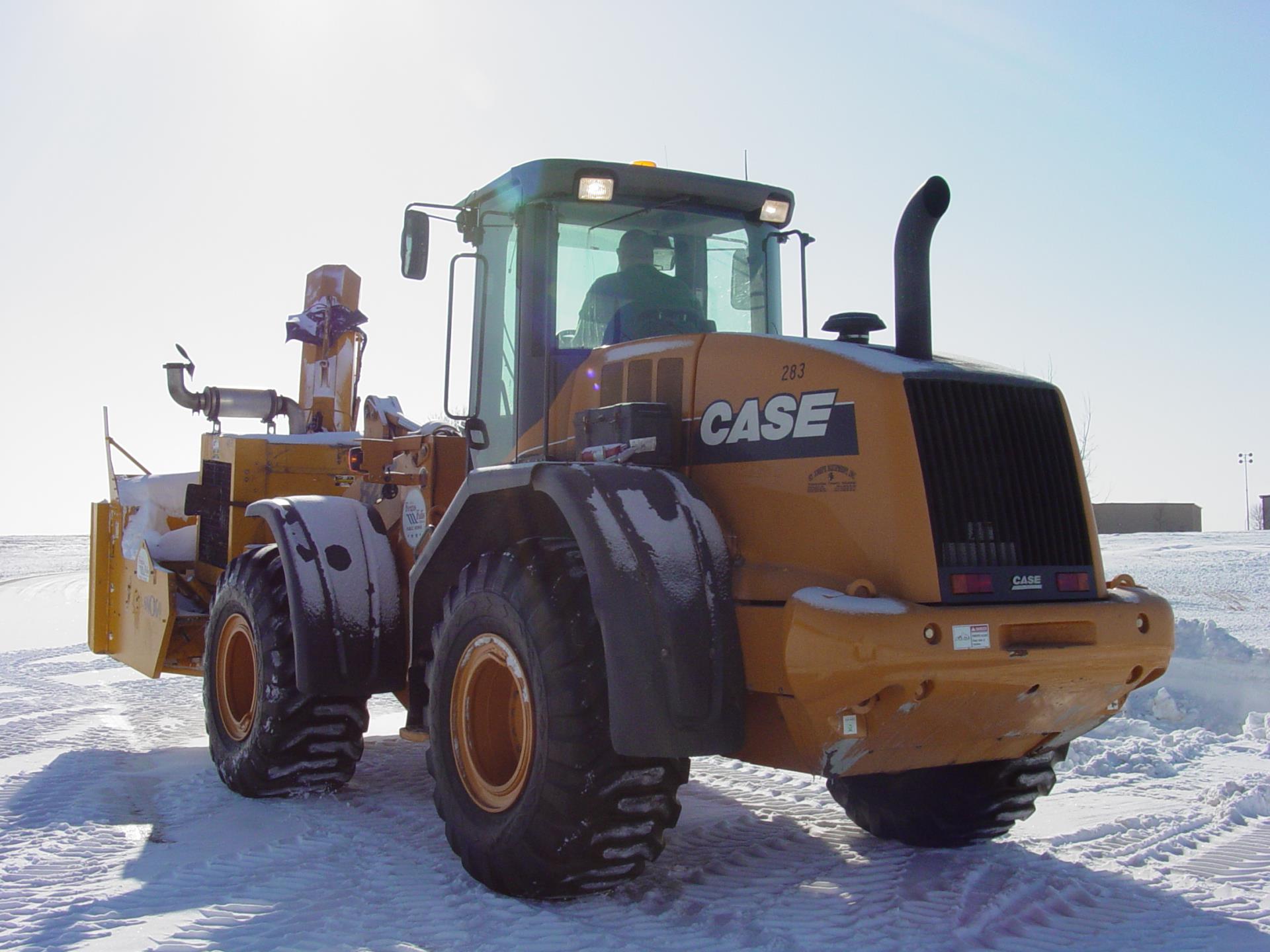 Snowplow working in the winter