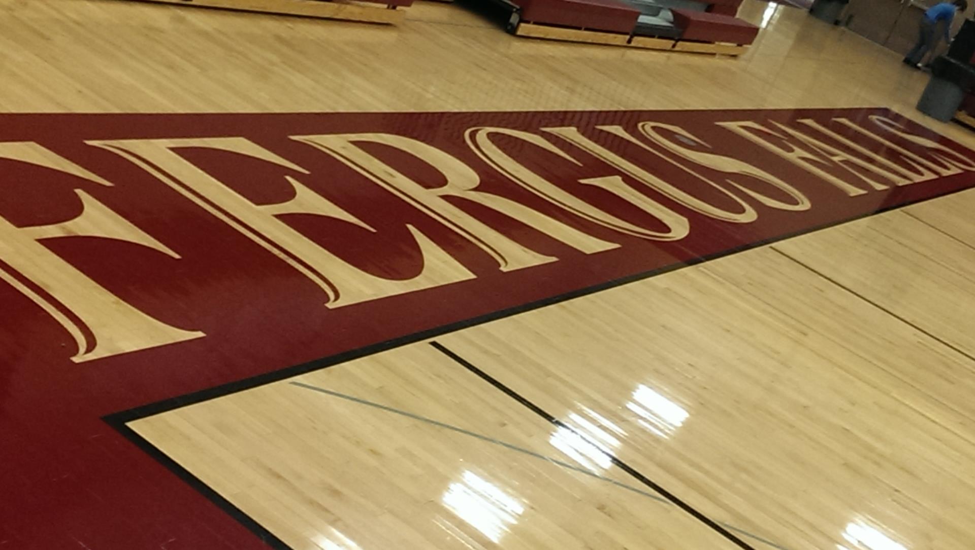 Gym floor at Kennedy High School 